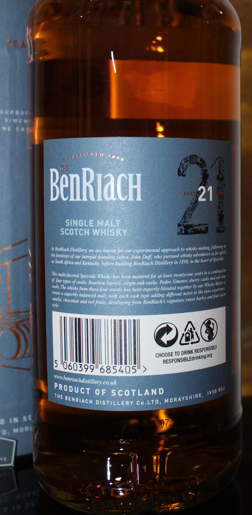 THE BENRIACH 21 YEARS OLD
